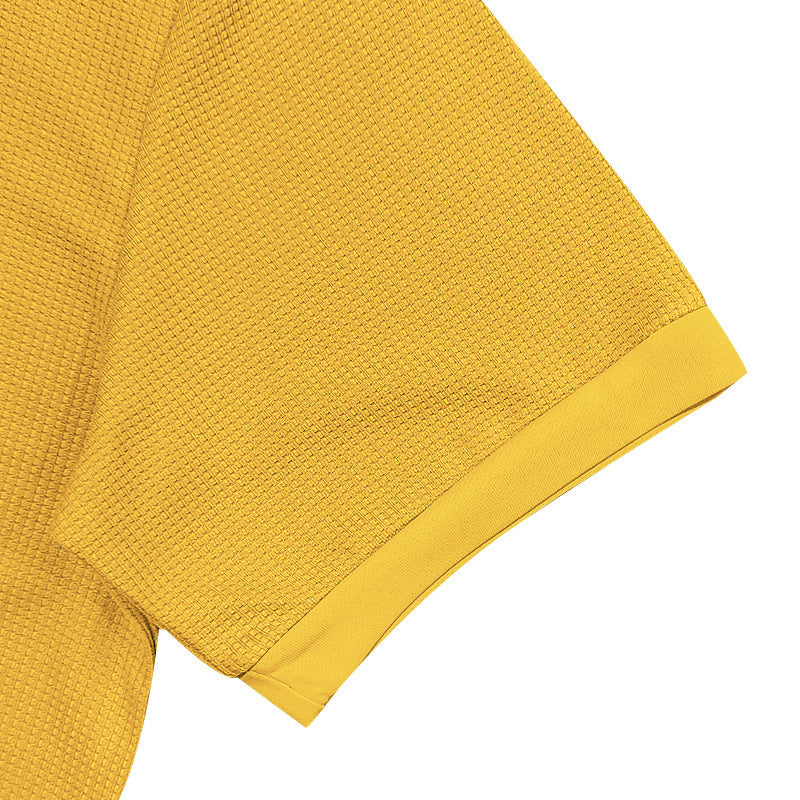 Waffle Short Sleeve Polo Shirt Men&