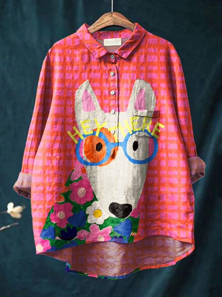 New Leisure Vacation Animal Print Hawaiian Long Sleeved Shirt