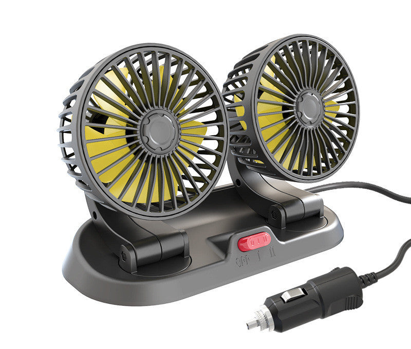 Creative Car Rotatable F410 Double Head Folding Fan