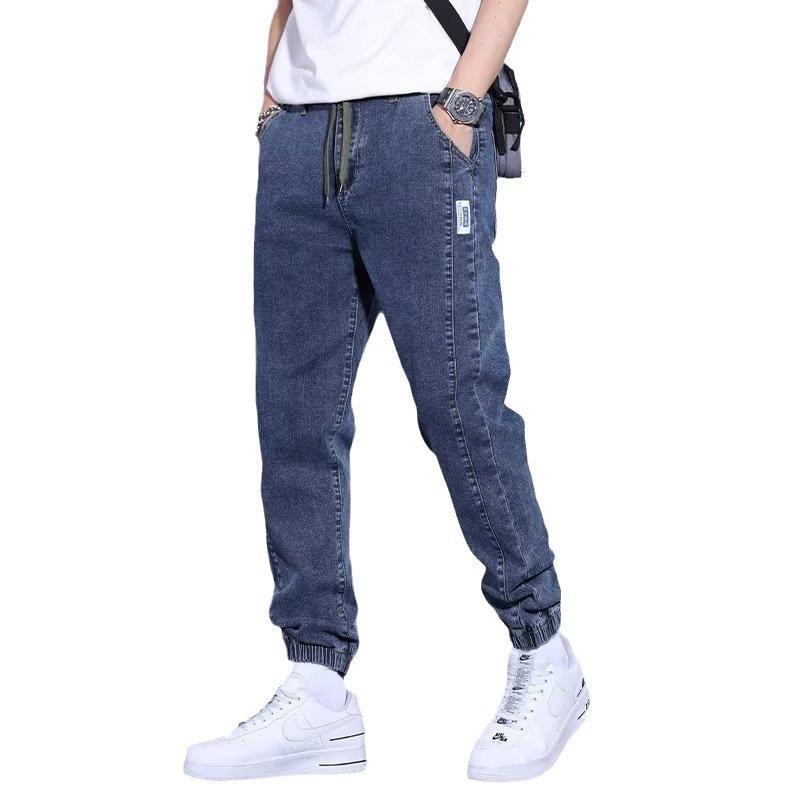 Youth Casual Harem Drawstring Elastic Elastic Beam Foot Type Men&