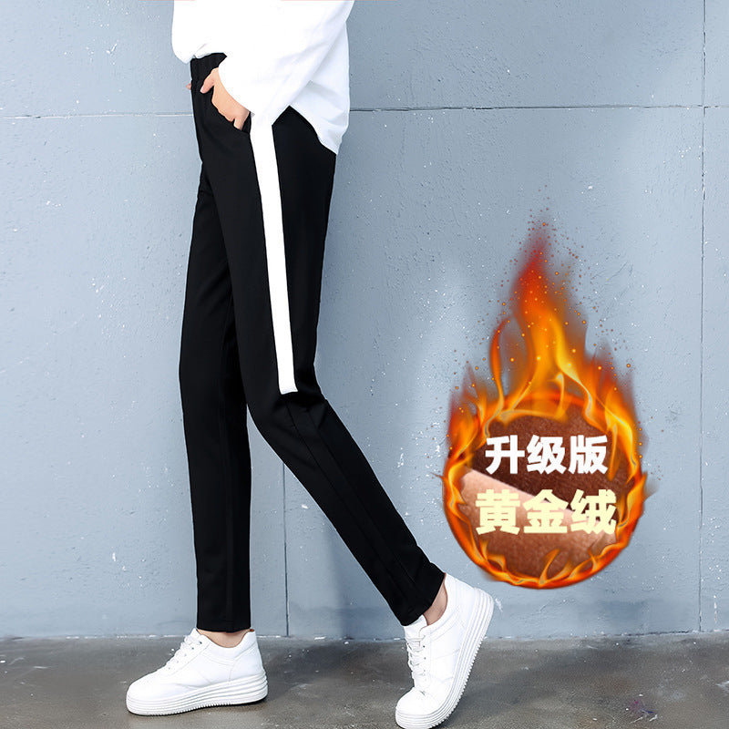autumn and winter new style, cashmere and thick sports trousers, women&