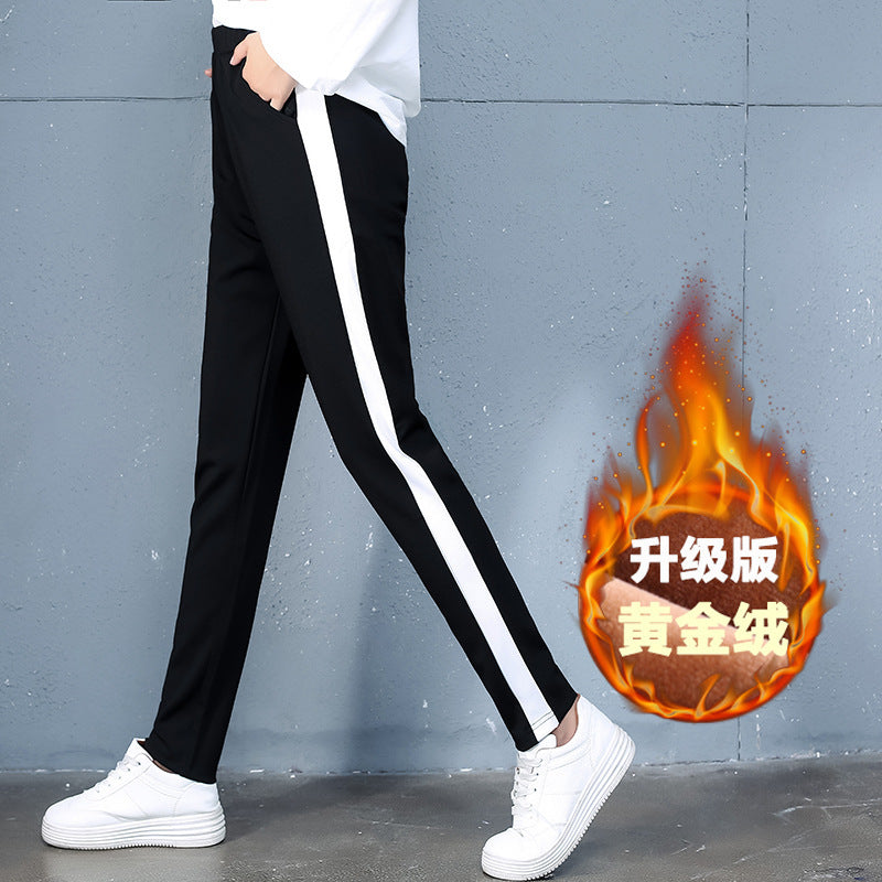 autumn and winter new style, cashmere and thick sports trousers, women&