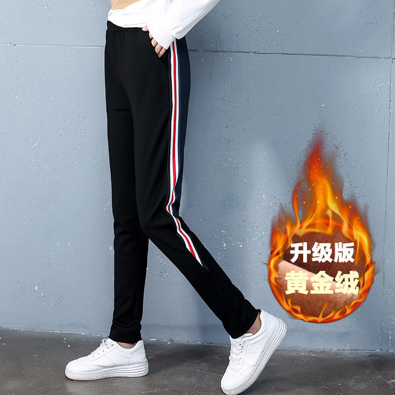 autumn and winter new style, cashmere and thick sports trousers, women&