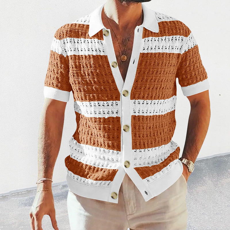 Summer Luxury Fashion New Knitted Shirt Men&