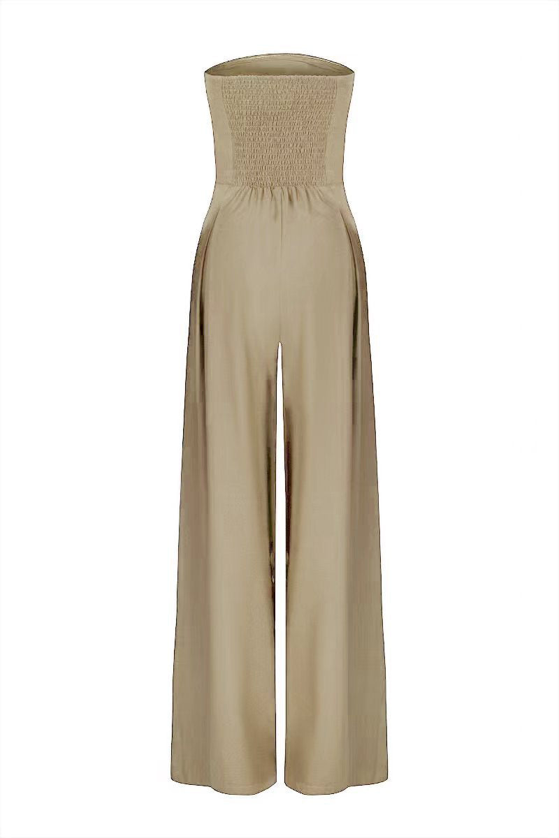 Loose Tube-top Jumpsuit Ins Fashion Backless Wide Leg Long Pants Overalls Women&
