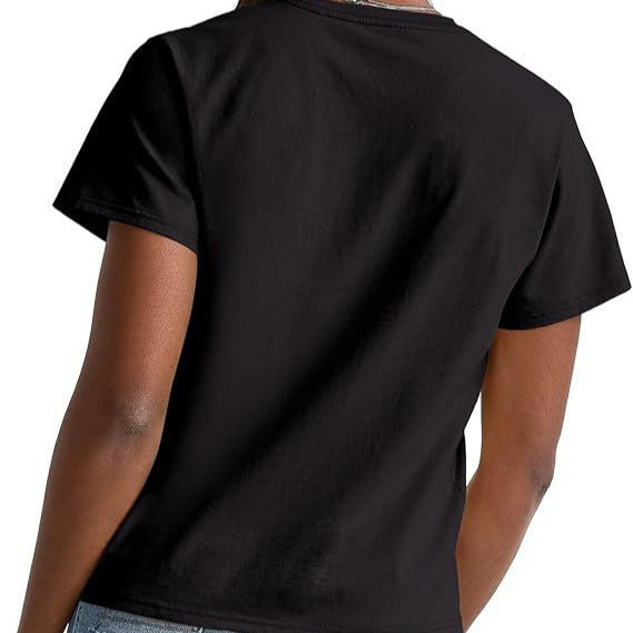 Loose Solid Color Short Sleeve Women&