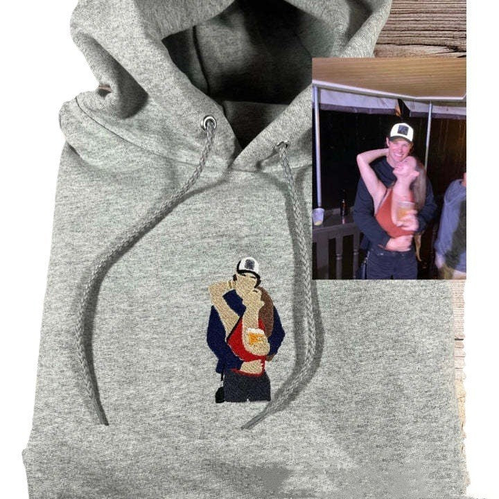 Colorful Embroidered Hoodies For Couples And Families