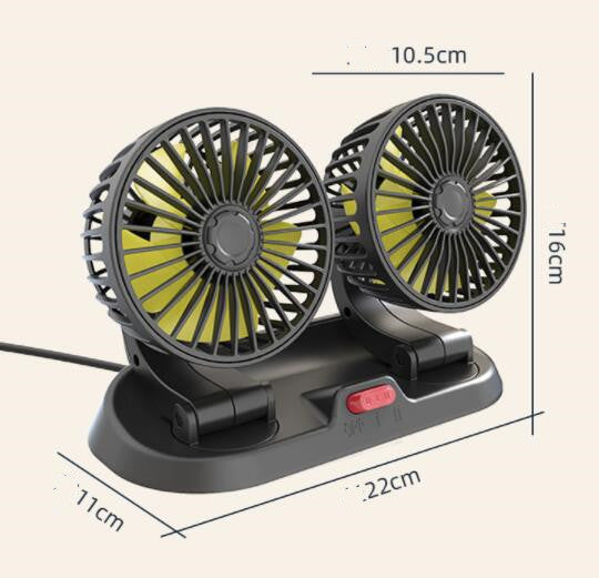 Creative Car Rotatable F410 Double Head Folding Fan