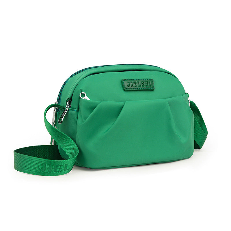 Pleated Oxford Cloth Shoulder Messenger Phone Bag