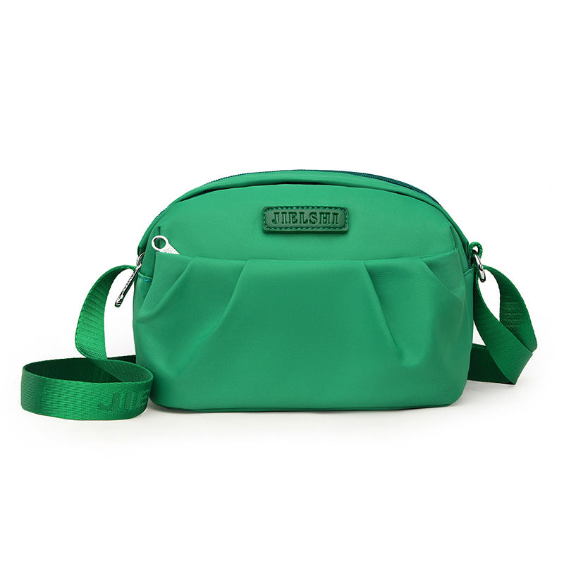 Pleated Oxford Cloth Shoulder Messenger Phone Bag