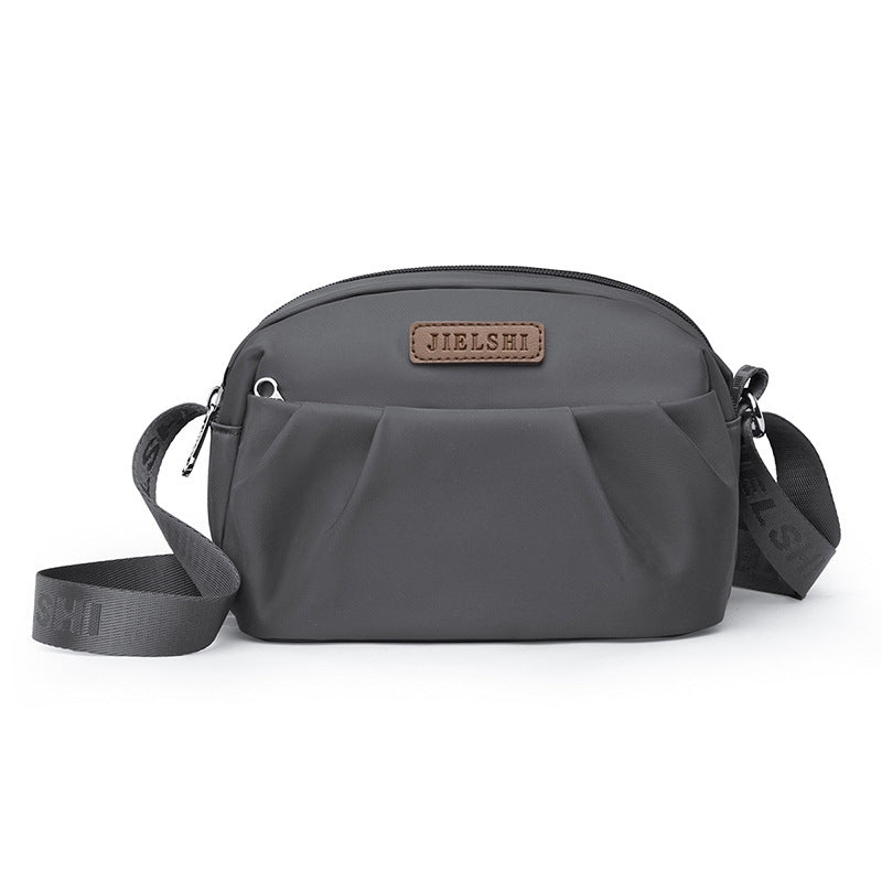 Pleated Oxford Cloth Shoulder Messenger Phone Bag