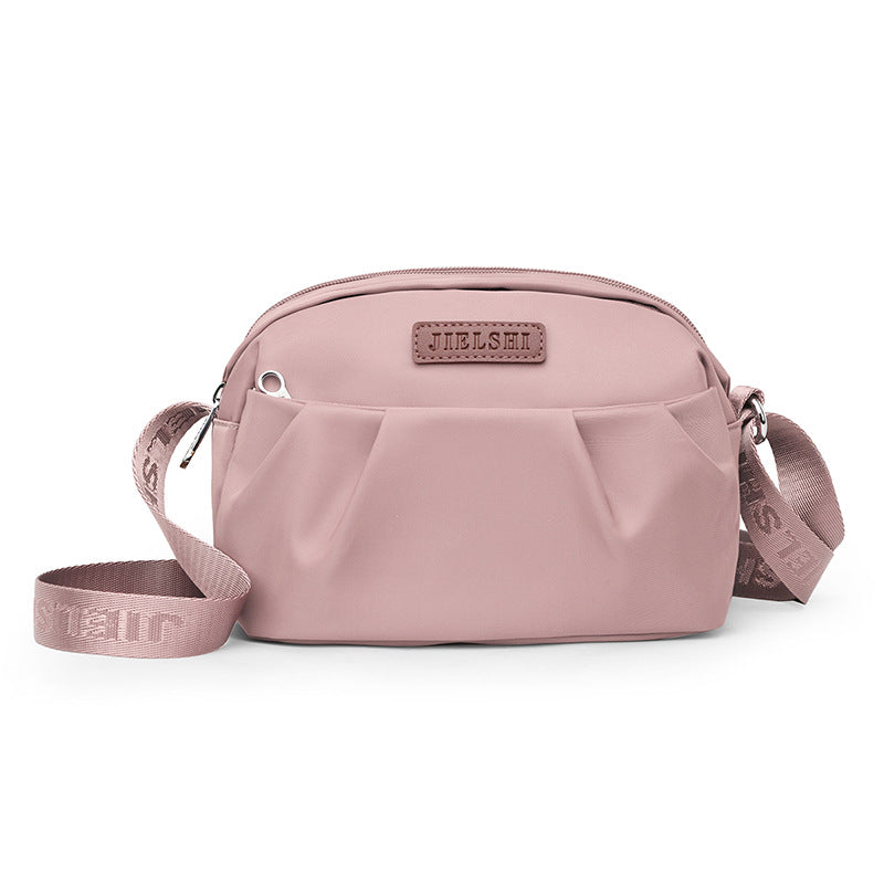 Pleated Oxford Cloth Shoulder Messenger Phone Bag