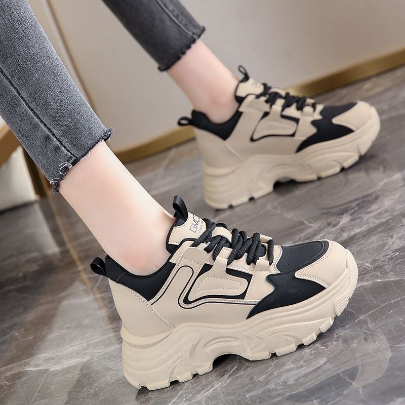 Spring And Autumn Thick Bottom Internet Hot Dad Shoes Women&