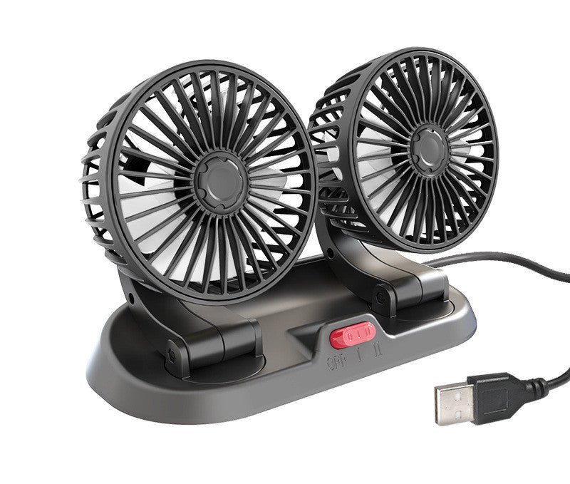 Creative Car Rotatable F410 Double Head Folding Fan