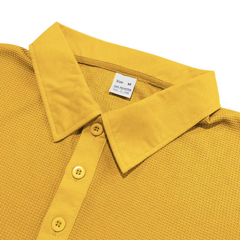 Waffle Short Sleeve Polo Shirt Men&