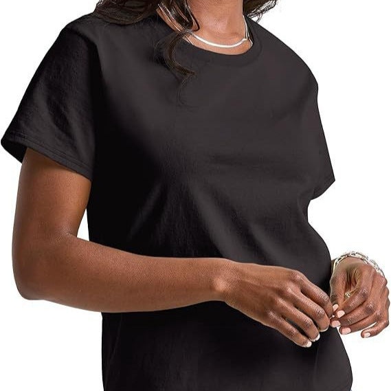 Loose Solid Color Short Sleeve Women&