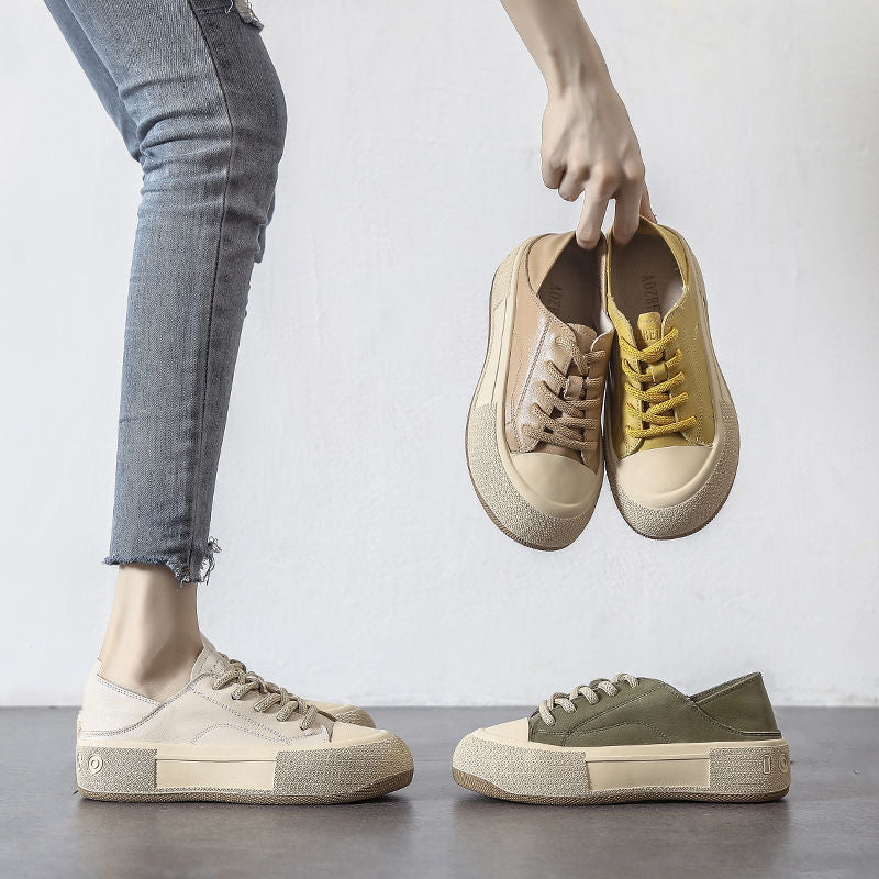 Thick Bottom All-matching Spring And Summer Flat Soft Bottom Not Tired Feet Wear Biscuits Pumps Casual Sneakers For Women
