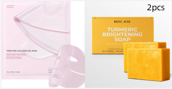 Turmeric Kojic Soap Turmeric Kojic Acid Soap Handmade Skin Products Natural Turmeric Soap Bar Skin Clean Dark Spot Remover Moist Bathing Facial Soap