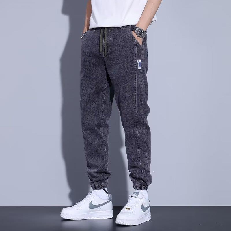 Youth Casual Harem Drawstring Elastic Elastic Beam Foot Type Men&