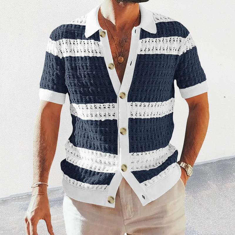 Summer Luxury Fashion New Knitted Shirt Men&
