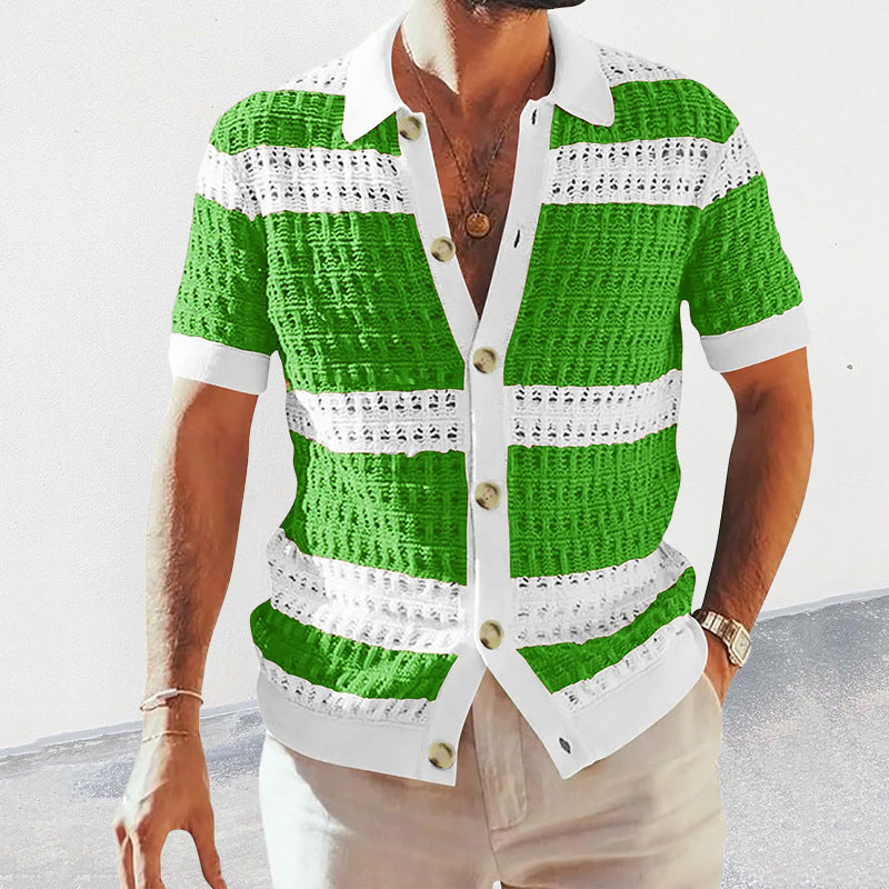 Summer Luxury Fashion New Knitted Shirt Men&