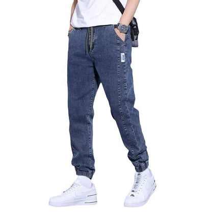 Youth Casual Harem Drawstring Elastic Elastic Beam Foot Type Men&