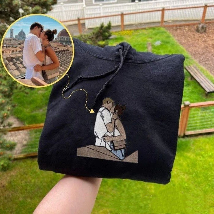 Colorful Embroidered Hoodies For Couples And  Families
