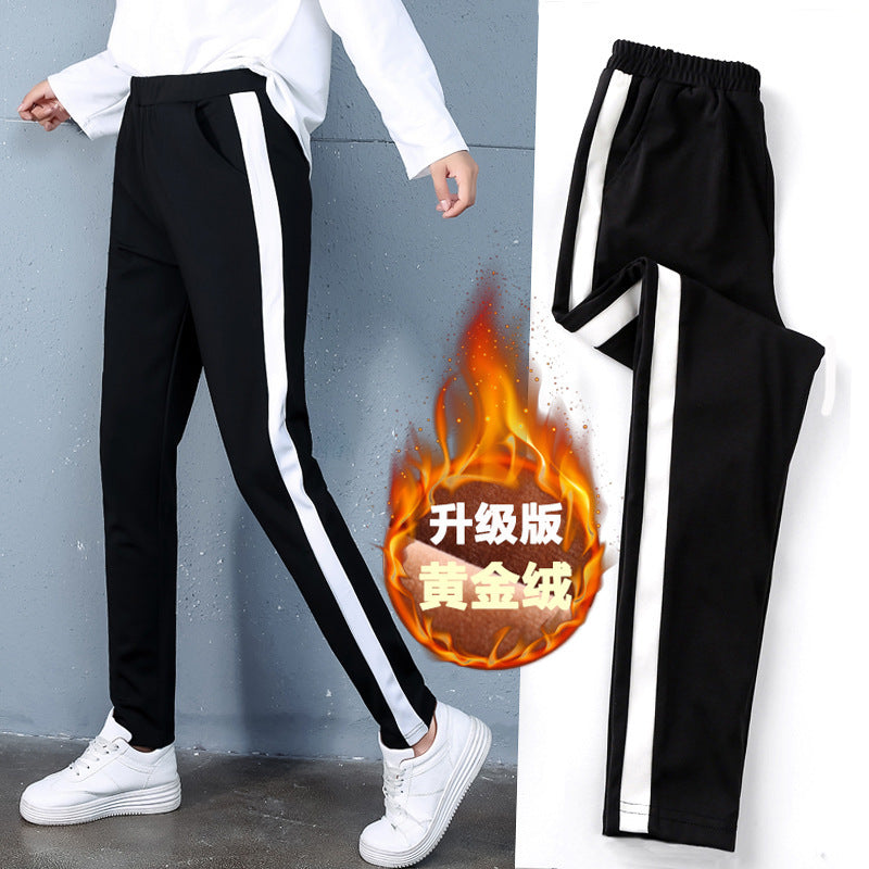 autumn and winter new style, cashmere and thick sports trousers, women&