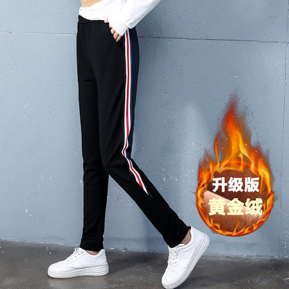 autumn and winter new style, cashmere and thick sports trousers, women&