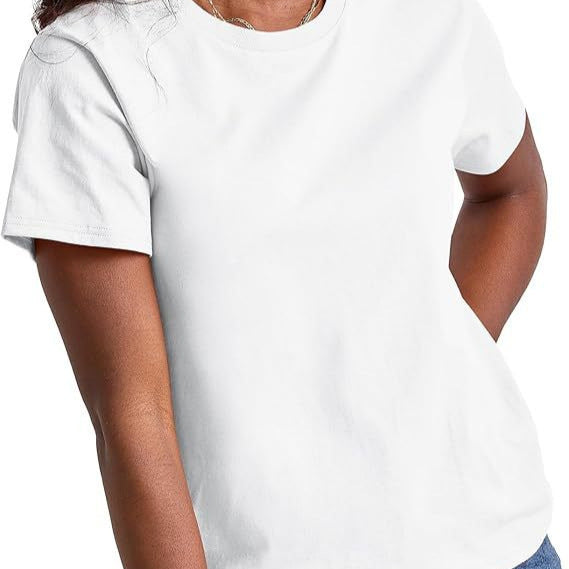 Loose Solid Color Short Sleeve Women&