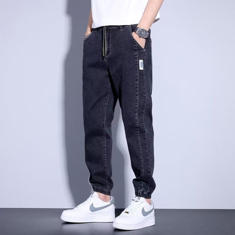 Youth Casual Harem Drawstring Elastic Elastic Beam Foot Type Men&