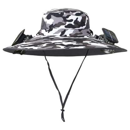 Twin Fan Solar Rechargeable Electric Fan Sun-shade Sun Protection Hat