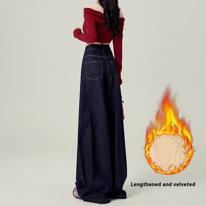 Retro Deep Blue Wide Leg Jeans