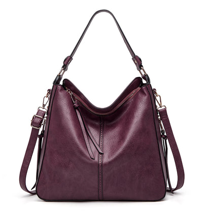 Hobos Zipper Bucket Bags With Adjustable Shoulder-strap Handbags Temperament High Capacity Messenger Shoulder Bag For Women