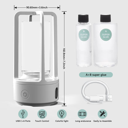 No Accessories 2 In 1 DIY Audio Crystal Light And Bluetooth-compatible Speaker Gift Touch Resin Night Light