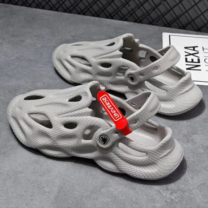 Coconut Slippers Couple Summer Dual-use Closed Toe Beach Hole Shoes