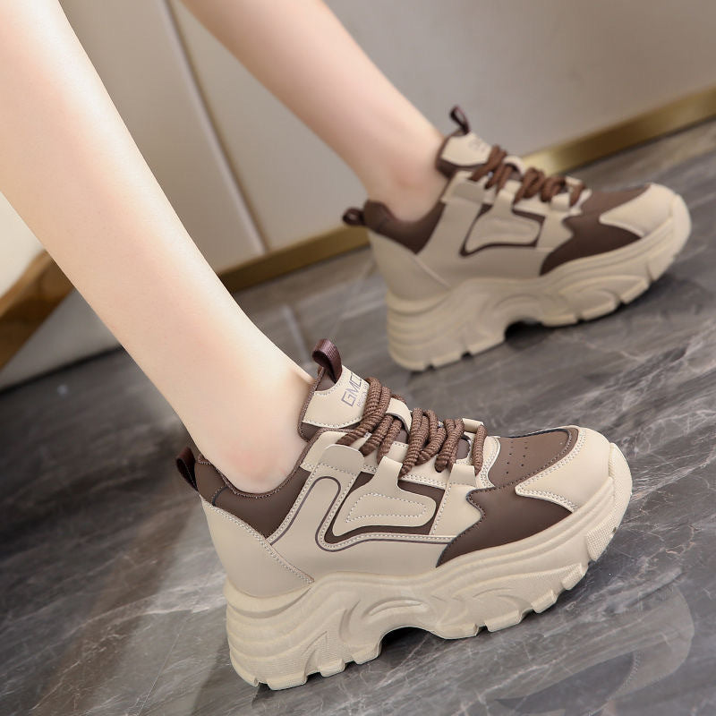 Spring And Autumn Thick Bottom Internet Hot Dad Shoes Women&