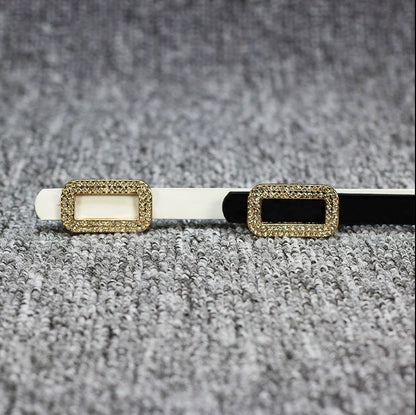 Fashionable All-match Bow Buckle Patent Leather Thin Belt