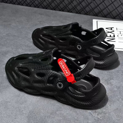 Coconut Slippers Couple Summer Dual-use Closed Toe Beach Hole Shoes