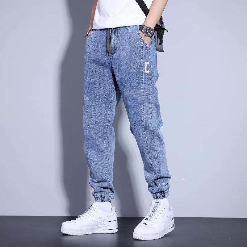 Youth Casual Harem Drawstring Elastic Elastic Beam Foot Type Men&