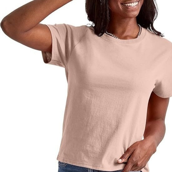 Loose Solid Color Short Sleeve Women&