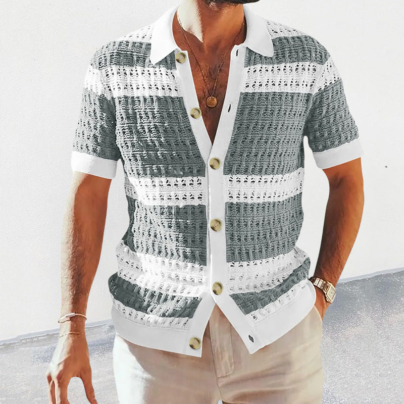Summer Luxury Fashion New Knitted Shirt Men&