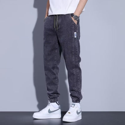 Youth Casual Harem Drawstring Elastic Elastic Beam Foot Type Men&