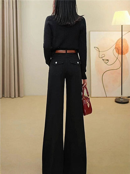 Retro Wide-leg Jeans For Women High Waist Loose Fashionable All-match Slim Pants